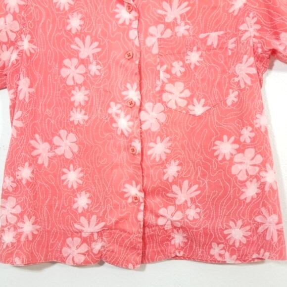 Columbia floral print cotton button front shirt S - Picture 4 of 9
